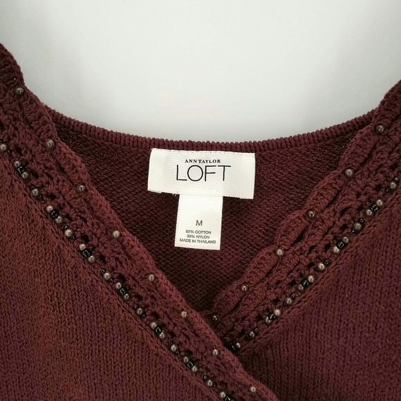 LOFT Crochet Beaded Tank Boho Festival M - Picture 5 of 5